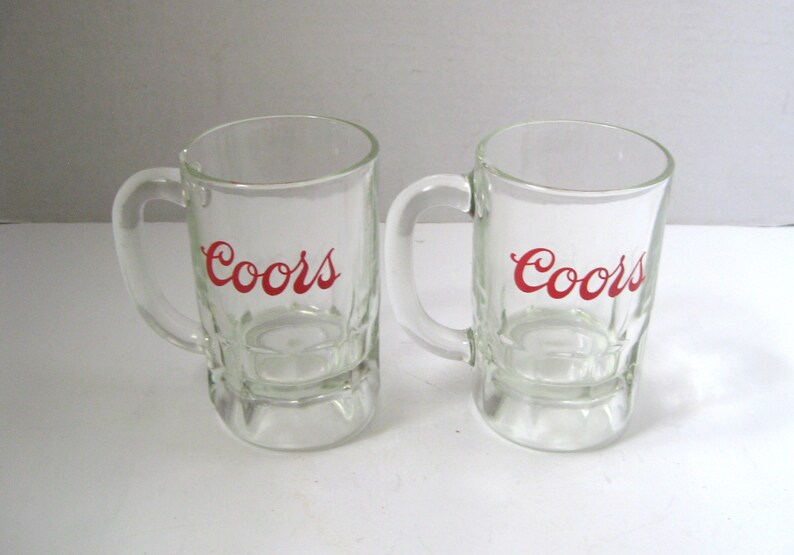 Vintage Coors Beer Heavy Mugs Set of 2 Drinkware Barware Etsy