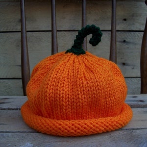 Pumpkin hat Adult/teen size Photo Prop Halloween punkin hat orange fall green stem pumkin autumn nature harvest vegan unisex image 1