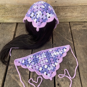 Cotton Bandana in Lavender Fields Bandanna boho hippie
