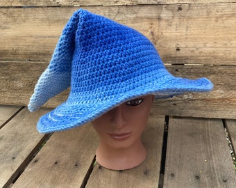 Slouchy Witch hat in True Blue Ombre