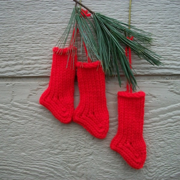 Christmas Stocking Ornament set of 3  Mini stockings