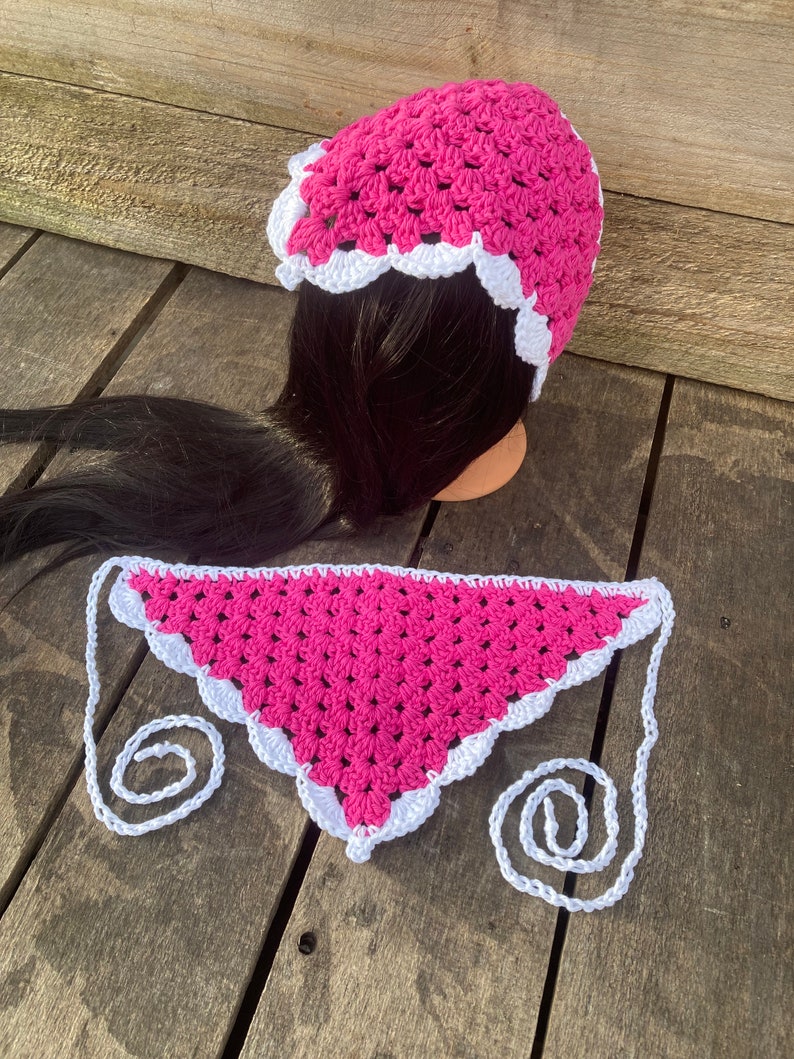 Cotton Bandana in HOT Pink Bandanna boho hippie image 1