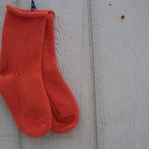 HandKnit Socks 1 pair You Pick the Size knit in lovely Heirloom Pumpkin color Fabulous Funky Footwear Socks image 2