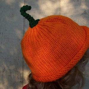 Pumpkin hat Adult/teen size Photo Prop Halloween punkin hat orange fall green stem pumkin autumn nature harvest vegan unisex image 2