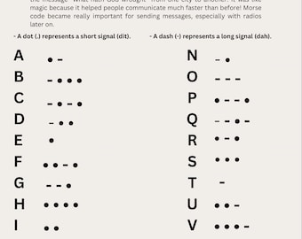 Morse Code Alphabet Chart for Kids, Printable Morse Code Chart, Code Breaking, Spy Games, Homeschool, Printable More Code Chart, Brain Games