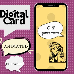 Digital animierte Karte, Karte für Schüler, Zurück zu Schulkarten, Karten für College-Kinder, Karten von Mama, E-Cards, editierbare Karten, sofort verfügbar