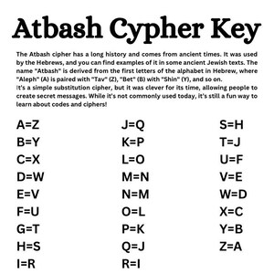 Atbash Cypher, Atbash Key, Atbash Code, Spy Games for Kids, Secret Codes, Homeschool Games, Mind Games Kids, image 2