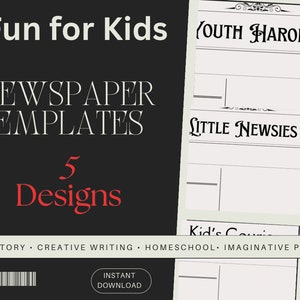 Printable Newspaper Templates for Kids, Classroom Newspaper Project ...