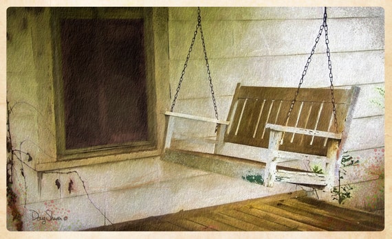 Back Porch Swing 18 X 11 Memories Painting Watercolor | Etsy
