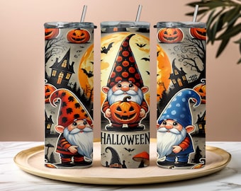 Gnome Halloween Tumbler Wrap 20oz recht digitale download sublimatie naadloos
