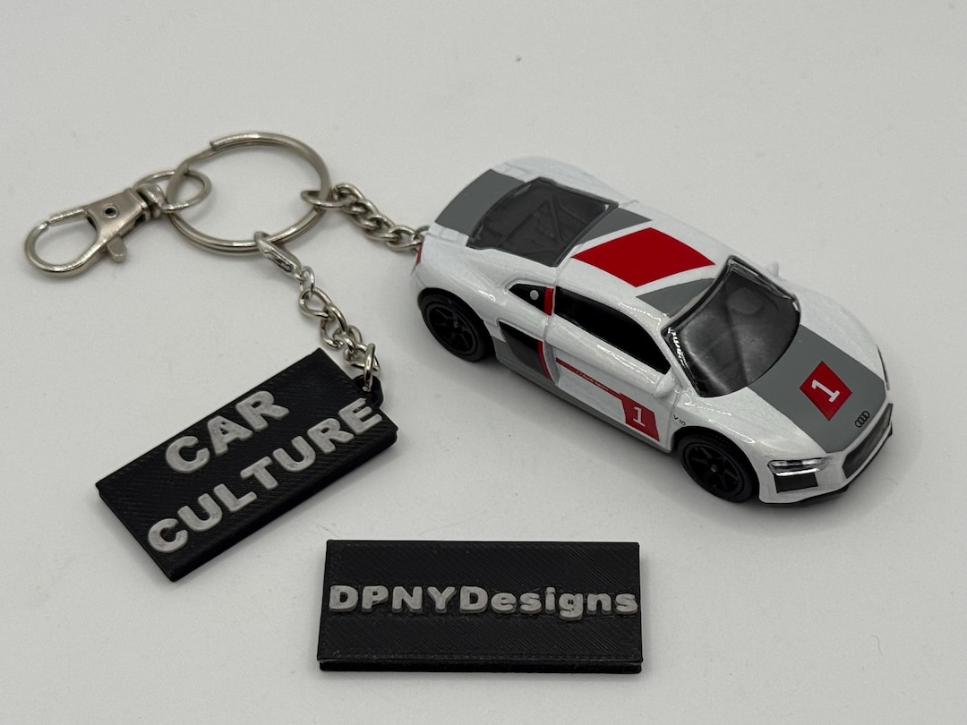 Custom Audi R8 Coupe (white/grey/red) Diecast Keychain | Custom Diecast ...