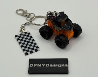 Chaveiro Miniatura Personalizado de Monster Truck Monster Mutt (Rottweiler) - Brinquedo Colecionável em Miniatura de Caminhão Monstro