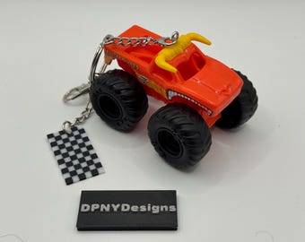 Custom Monster Truck Toto Loco Mini Keychain - Diecast Collectible Monster Truck Style Toy Key Ring -  Gift for Fans & Collectors