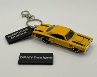 Aangepaste Dodge Coronet Superbee-sleutelhanger | Op Dodge geïnspireerde gegoten met 'AMERICAN MUSCLE'-tag | Klassiek cadeau in mopar-stijl voor tandwielkasten