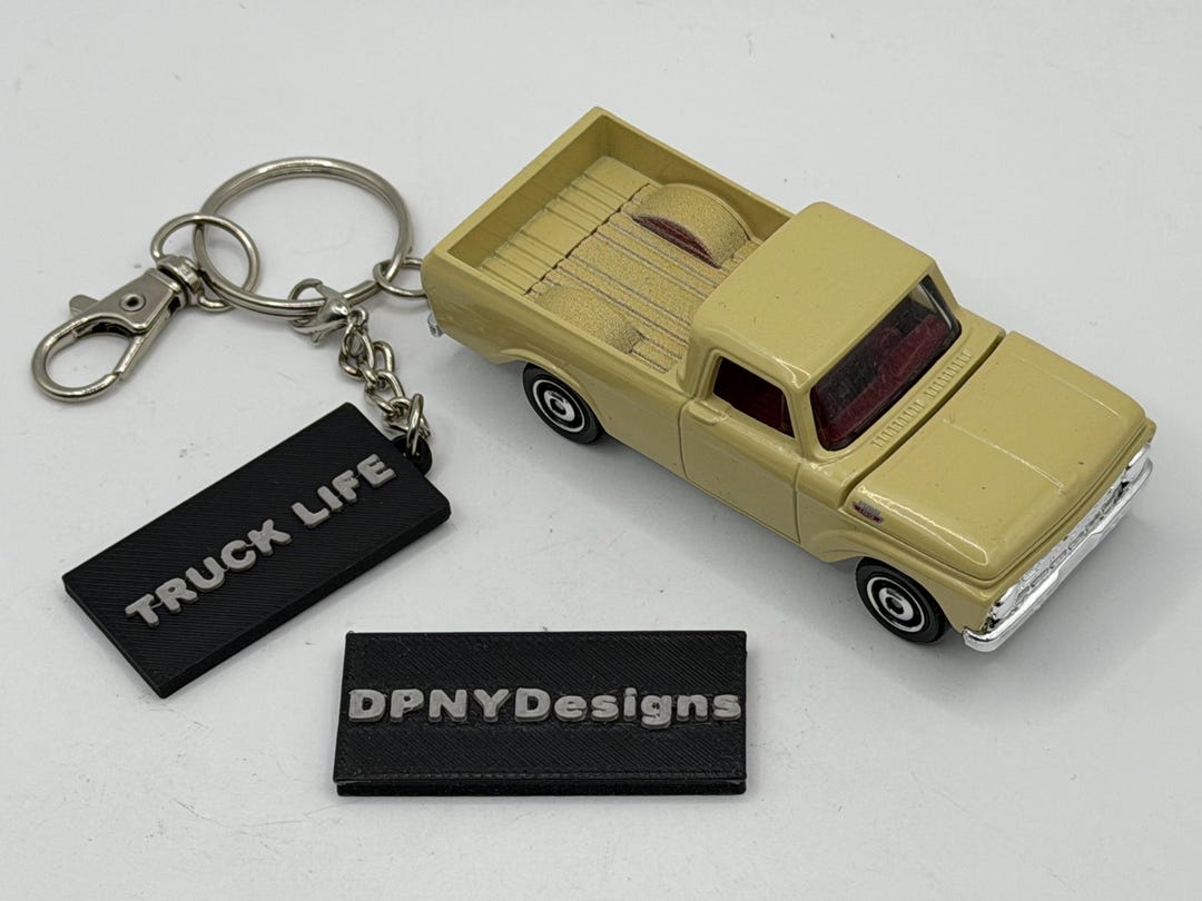 F100 Key Tag Custom ‘63 Ford F-100 (tan) Diecast Keychain | Truck Life Gift | Truck ...