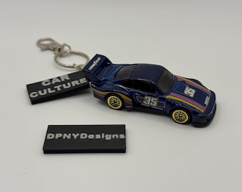 Custom Racing dunkel blauer Porsche 935 Diecast Schlüsselanhänger | Schlüsselanhänger aus Diecast Car mit Automarke