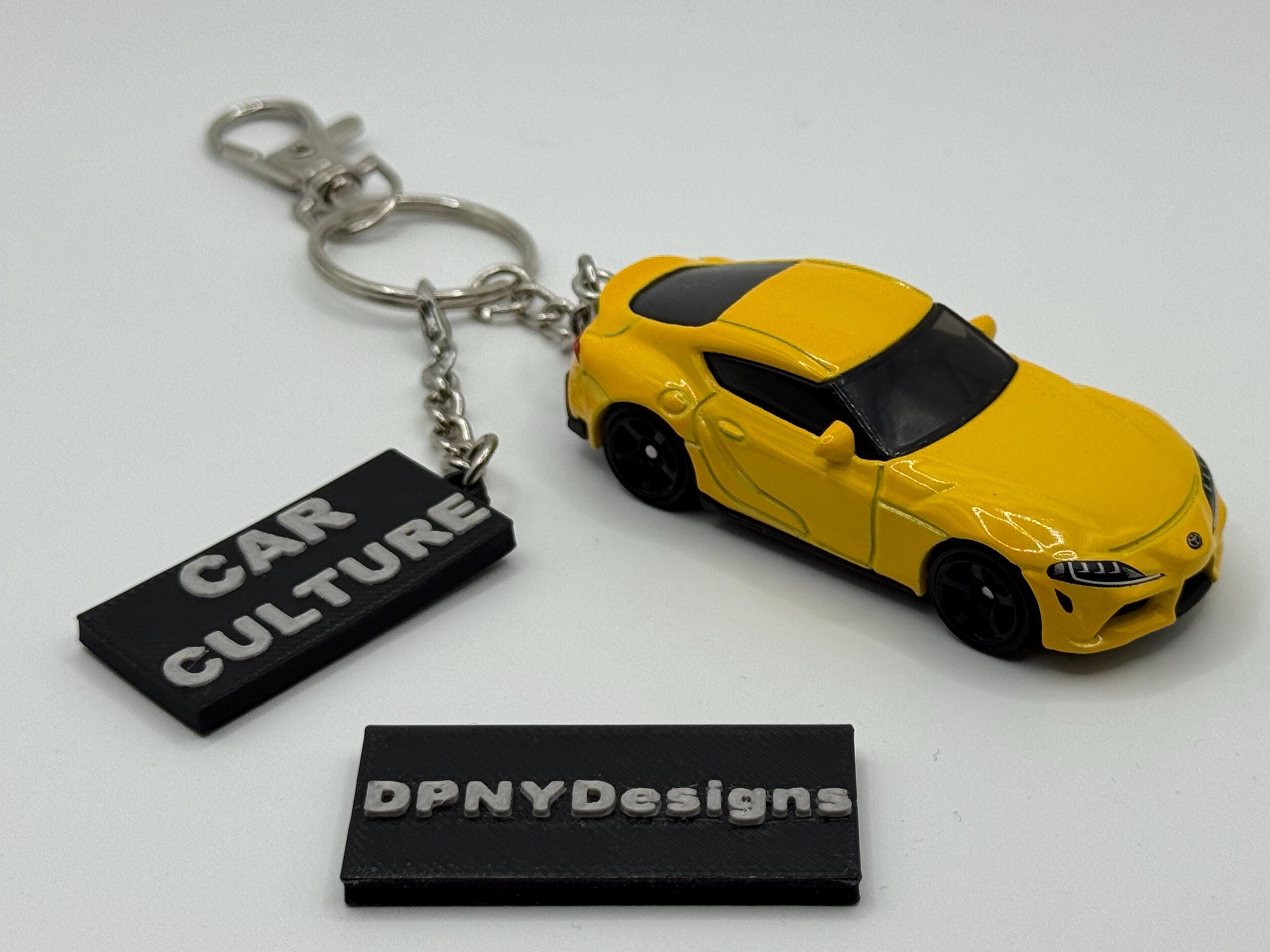 Custom Toyota Supra (yellow) Diecast Keychain | JDM Car Culture