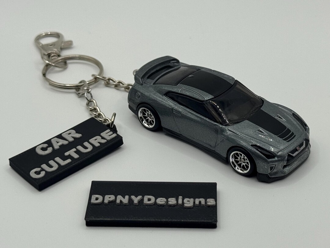 Custom ‘17 Nissan GT-R (R35) (dark Grey/black) Diecast Keychain | Car ...