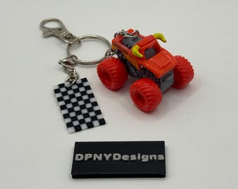 Custom Monster Truck Tori Loco Mini Keychain - Diecast Collectible Monster Truck Style Toy Key Ring -  Gift for Fans & Collectors