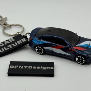 Custom BMW M4 Diecast Keychain | Custom Diecast Car Keyring with Car Culture Tag