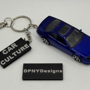 Llavero personalizado de Honda Prelude '98 (azul) de metal fundido / Regalo de la cultura automovilística JDM / Llavero de metal fundido con etiqueta de la cultura automovilística /