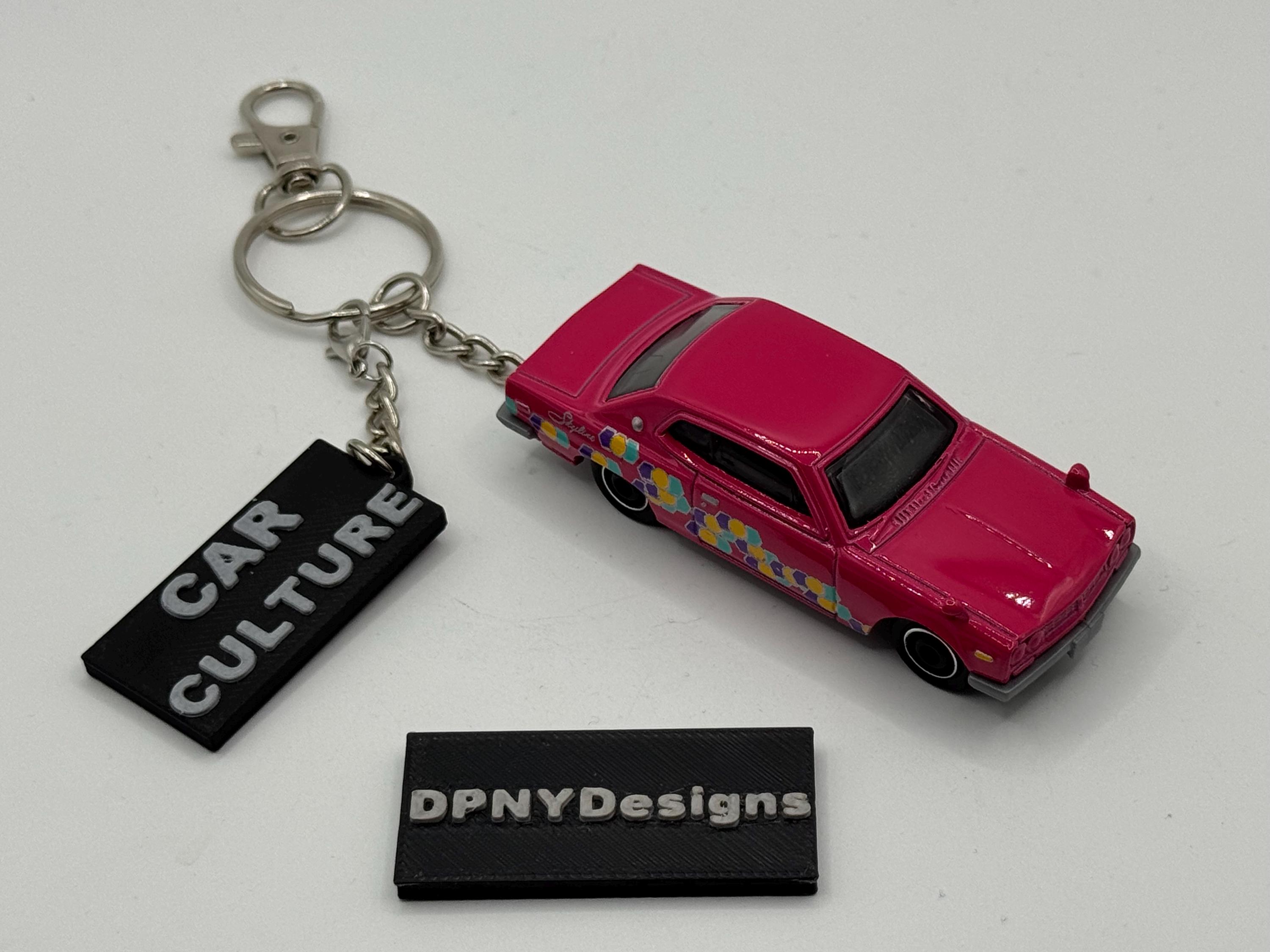 Custom '71 Nissan Skyline 2000GTX (pink) Diecast Keychain | Custom