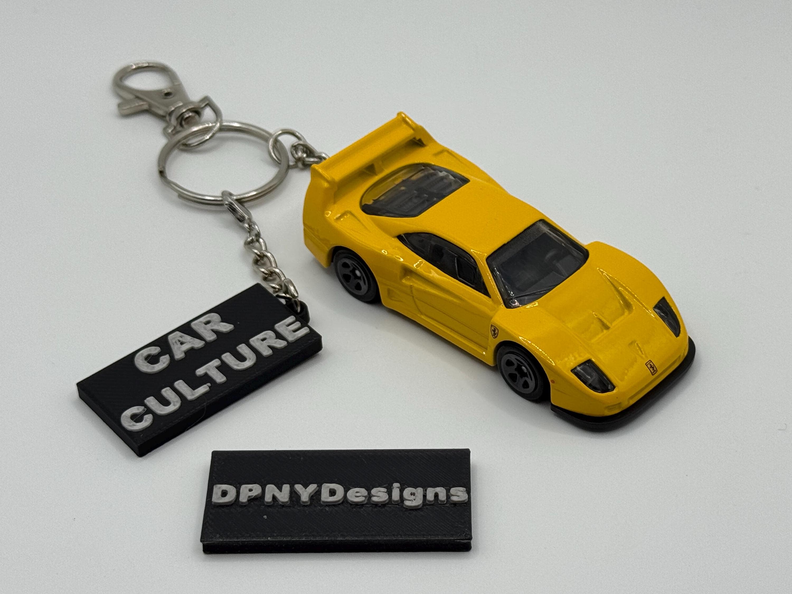 Custom Ferrari F40 Competizione (yellow) Diecast Keychain – Car