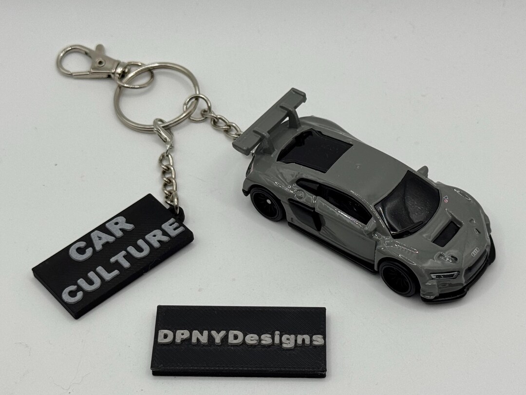 Custom Audi R8 LMS FLC15 (grey) Diecast Keychain | Custom Diecast Car ...