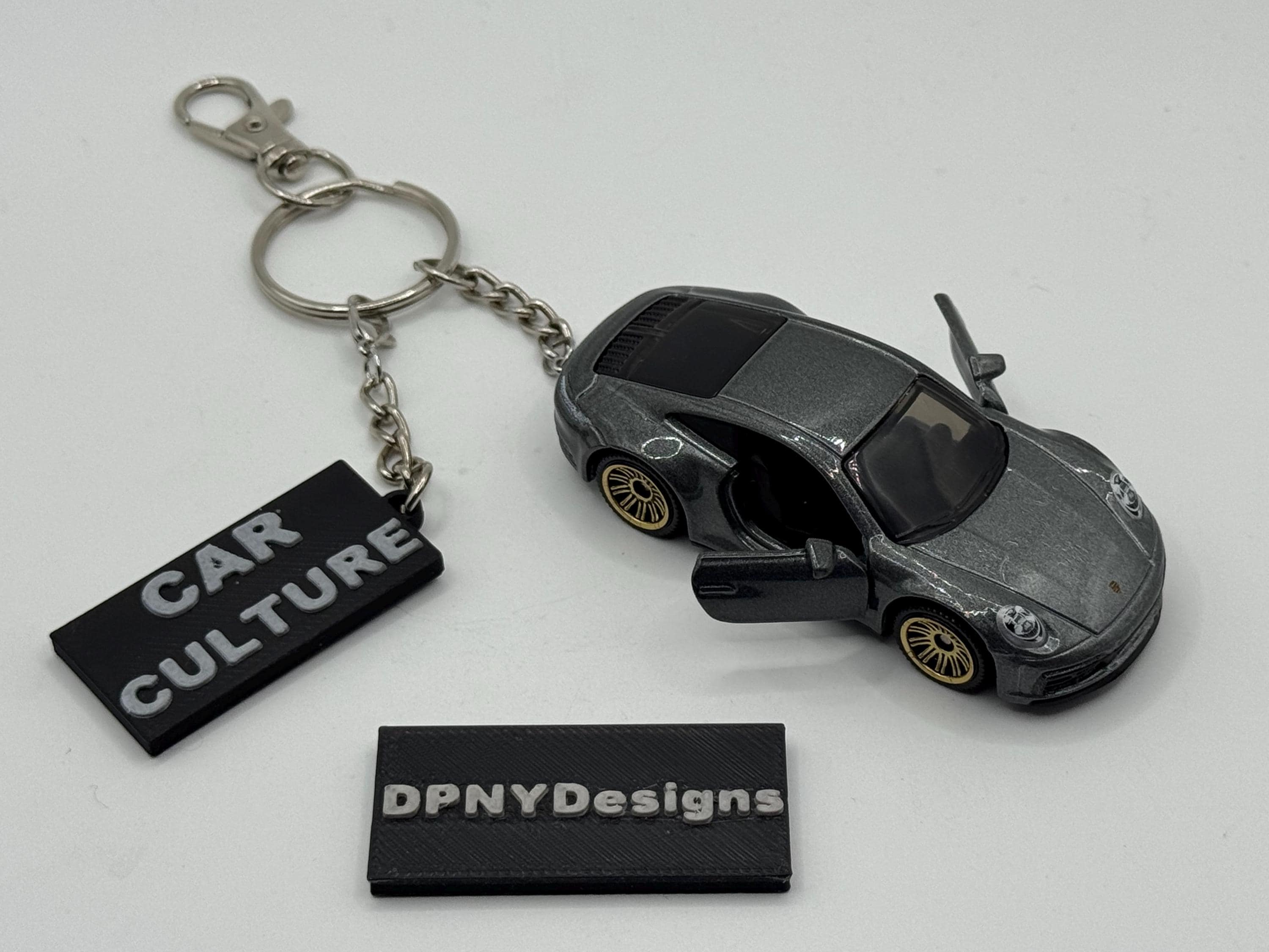 Custom Porsche 911 Carrera 4S (grey) Diecast Keychain | Custom