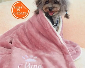 Custom New Puppy Name Blanket, Embroidered Blanket With Pet Names, Dog Fleece Blanket, Pet Pattern Blanket, Custom Pet Gifts, Pet Lover Gift