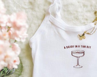 A Bride in a Tini Bit | Espresso Martini | Spaghetti Strap Tank | Bridal Tees and Tanks | Bachelorette Party Tanks | Engagement Gifts |