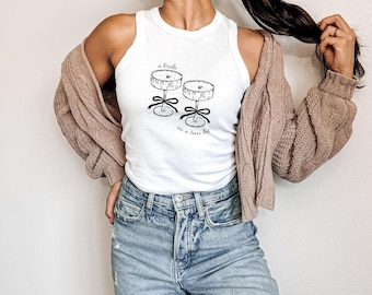 A Bride in a Tini Bit Micro Tank | Bridal Halter Tank | Bachelorette set | Espresso Martini Bachelorette Theme | Bride Tank Top Set