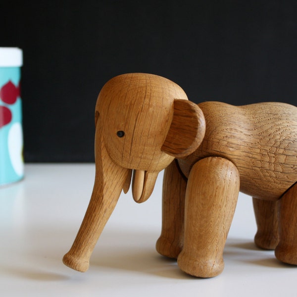 vintage. Kay Bojesen. Oak Wood Elephant Toy. Mid Century Modern. Danish. Denmark.