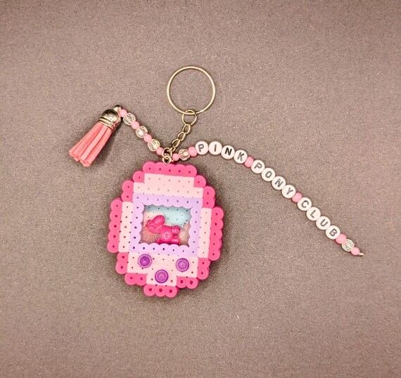 Pink Pony Club Tamagotchi-inspired Perler Bead Keychain - Etsy