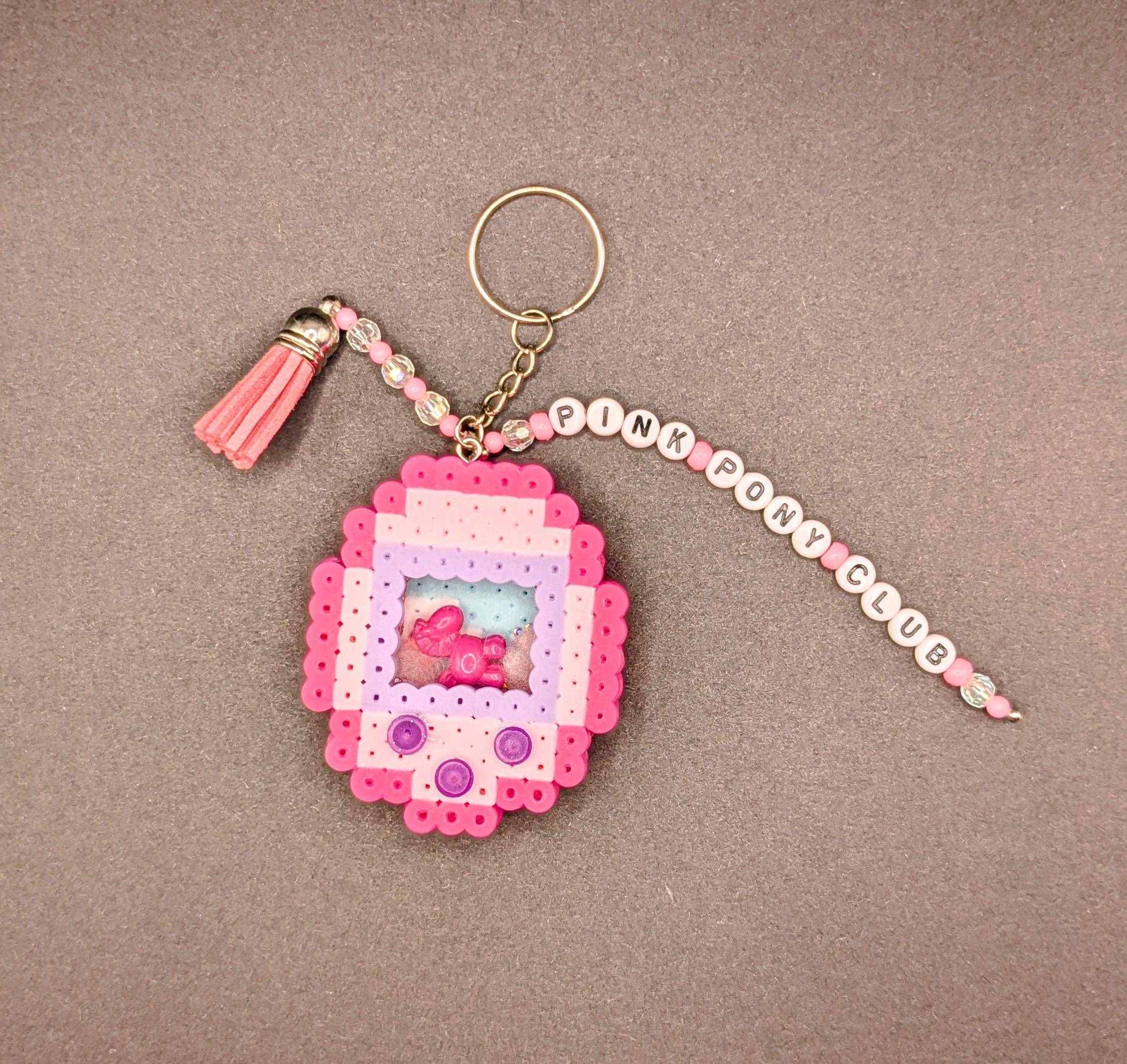 Pink Pony Club Tamagotchi-inspired Perler Bead Keychain - Etsy