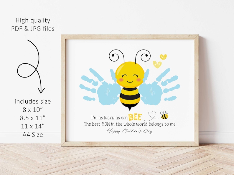 Mother's Day Bee Handprint Craft | Kids Keepsake Printable (digital ...