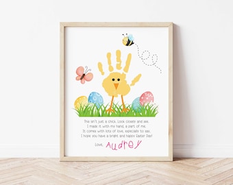Easter Handprint Craft - Easter Chick Handprint - Easter Handprint Keepsake - Easter Craft for Toddlers - Easter Craft for Pre-K