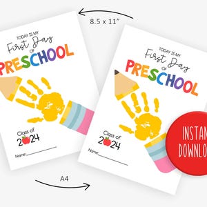 First Day of Preschool Handprint First Day of School Craft Preschool ...