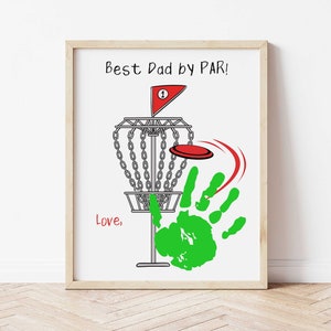 Disc Golf Card - Disc Golf Handafdruk Craft - Handafdruk Craft voor papa - Handafdrukkaart voor papa - Vaderdag Handafdruk Craft