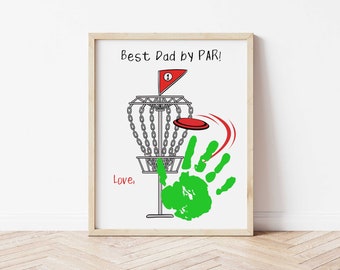 Disc Golf Card - Disc Golf Handprint Craft - Handprint Craft for Dad -  Handprint Card for Dad - Father's Day Handprint Craft