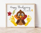 Thanksgiving Handprint Craft - Preschool Thanksgiving Craft - Thanksgiving Footprint Craft - Turkey Footprint Craft- Turkey Handprint Craft