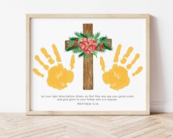 Christmas Handprint Craft - Christmas Handprint Keepsake - Christmas Handprint Art - Sunday School Christmas Craft - Preschool Christmas Art
