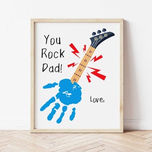 Handabdruck Handwerk für Papa - Handabdruck Karte für Papa - Vatertagskarte Handabdruck Handwerk - Druckbare Vatertagskarte - Vorschul Handabdruck Handwerk