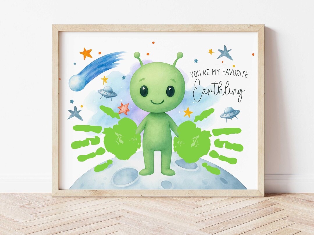 Outerspace Handprint Craft | Alien Handprint Art | You’re My Favorite ...