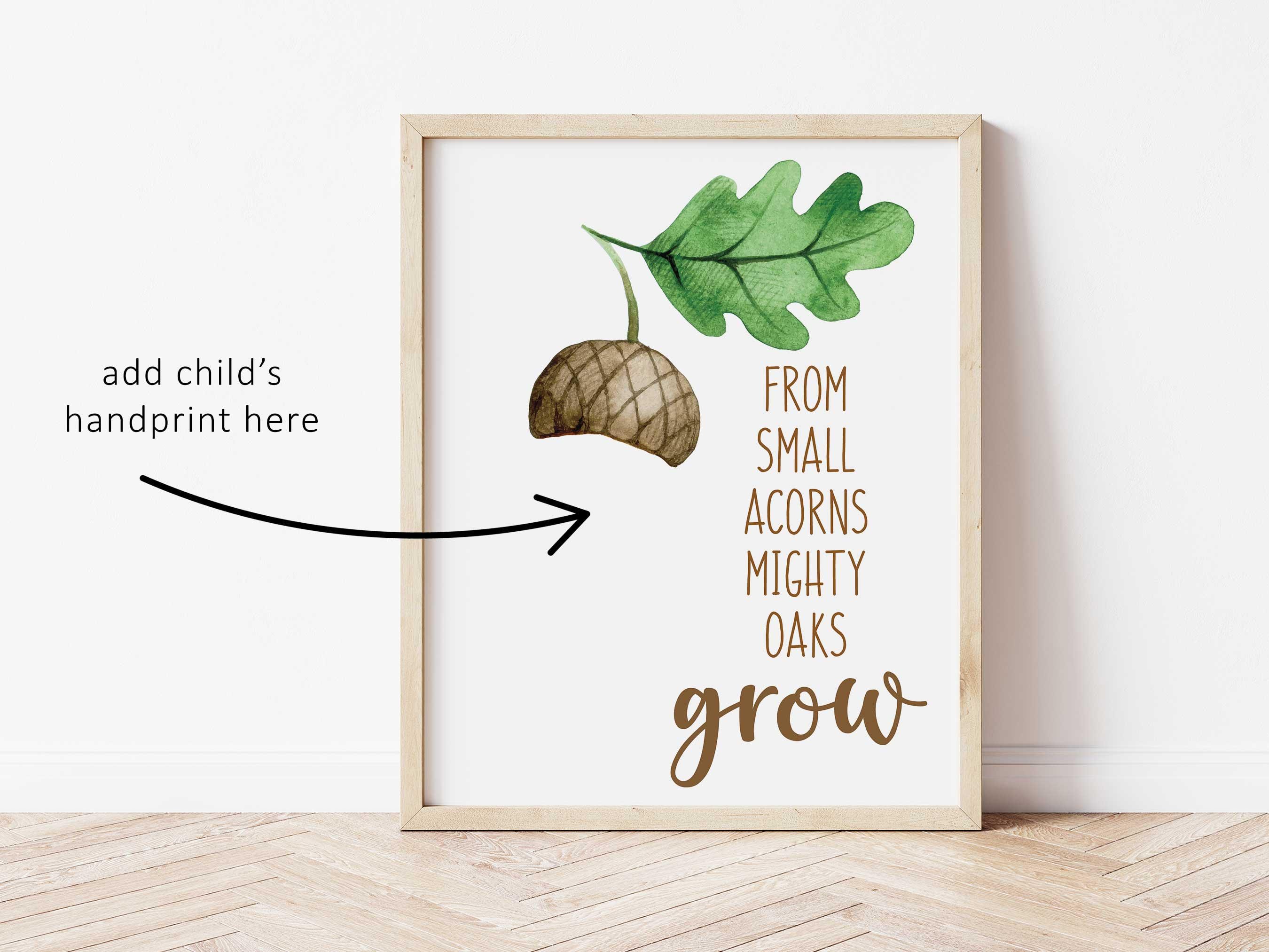 Fall Handprint Craft - Acorn Handprint Craft - Preschool Thanksgiving ...