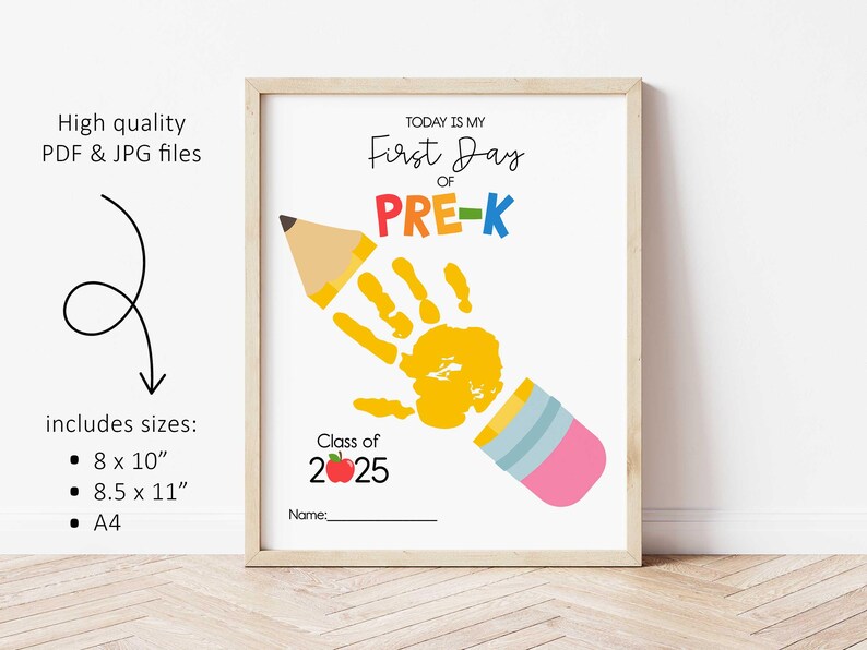 First Day of Preschool Handprint - First Day of Pre K Craft - Preschool ...