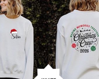 Custom Christmas Crew Sweatshirt- Matching Family Holiday Shirt, Xmas Pajamas Top, Toddler Sweater