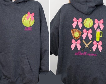 Softball Mama Pink Bow Shirt, Coquette Softball Shirt, Coquette Bows Shirt, Softball Mama Shirt, Pink Bow Softball Shirt, Game Day Shirt