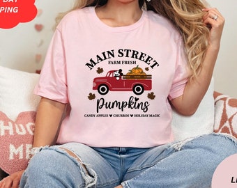Main Street Farm Fresh Pumpkins Shirt, Disney Fall Shirts, Disney Fall Trip Shirt, Retro Autumn Shirt, Disney Thanksgiving Shirt