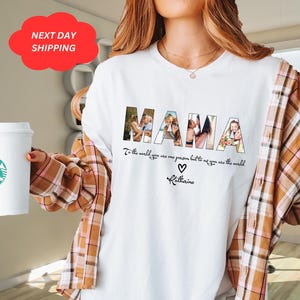 CUSTOM MAMA Photo Shirt, Customized Mother&#39;s Day Gift, Gift For Mama,Personalized Gift for MOM,Printable Mother Day Photo Shirt,Grandma Gift